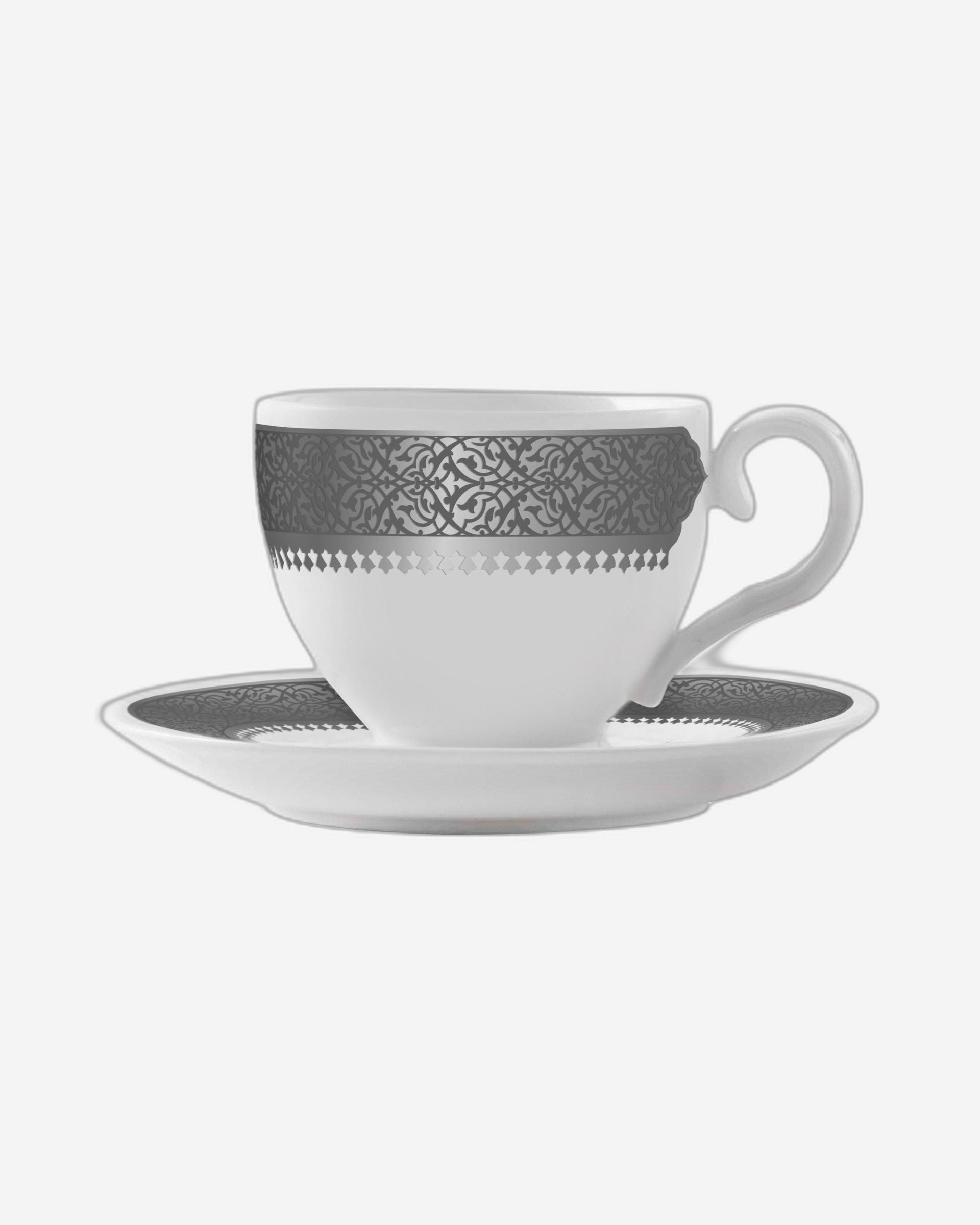 Dimlaj Cordoba Set of 6 Pcs Tea Cups (Platinum)