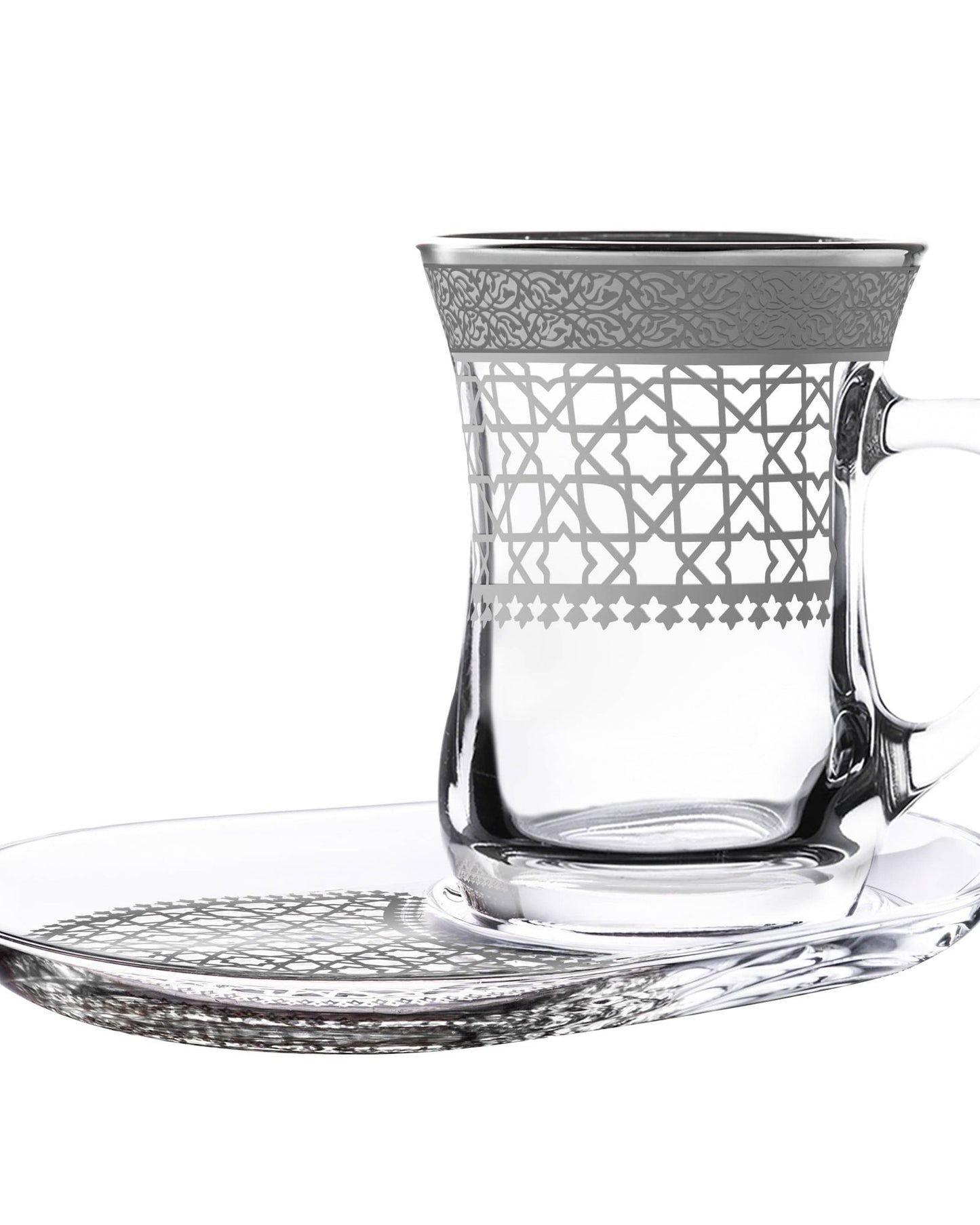 Dimlaj Cordoba Set of 2 Pcs Mug and Saucer (Platinum)