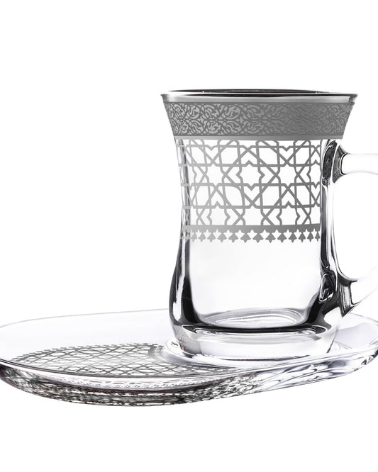 Dimlaj Cordoba Set of 2 Pcs Mug and Saucer (Platinum)