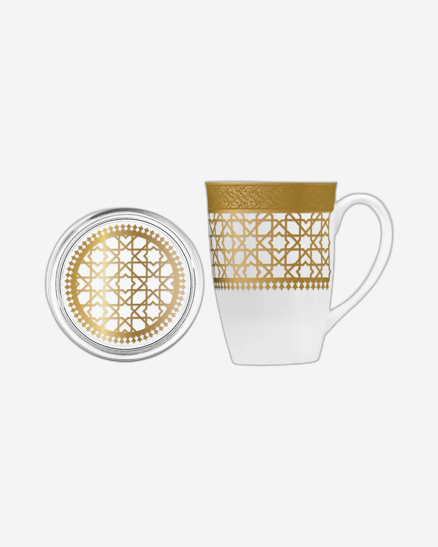 Dimlaj Cordoba Set of 4 Pcs Mugs & Covers (Gold)
