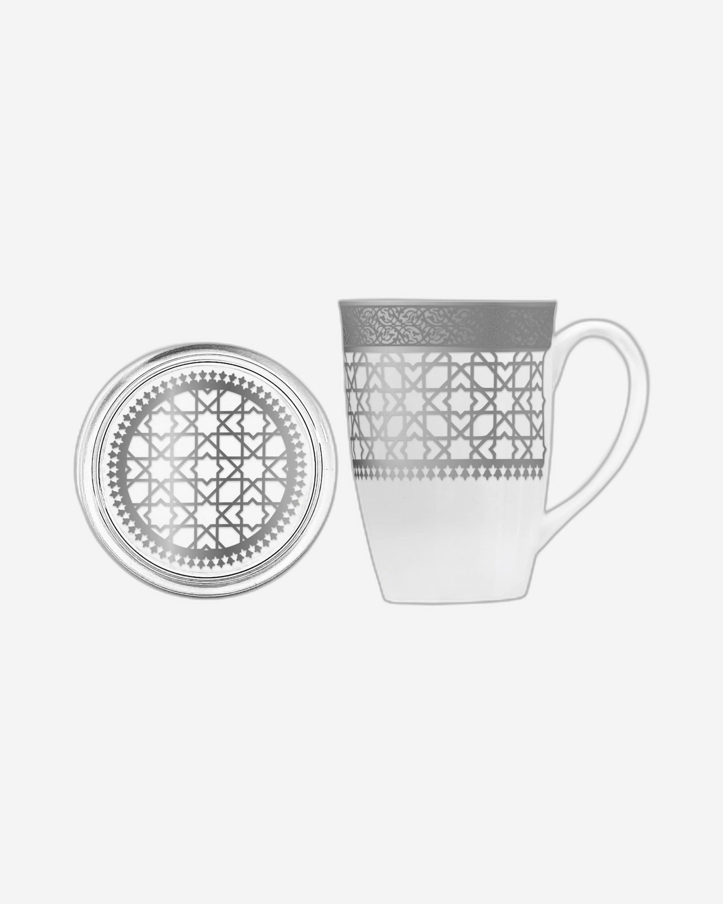 Dimlaj Cordoba Set of 4 Pcs Mugs & Covers (Platinum)