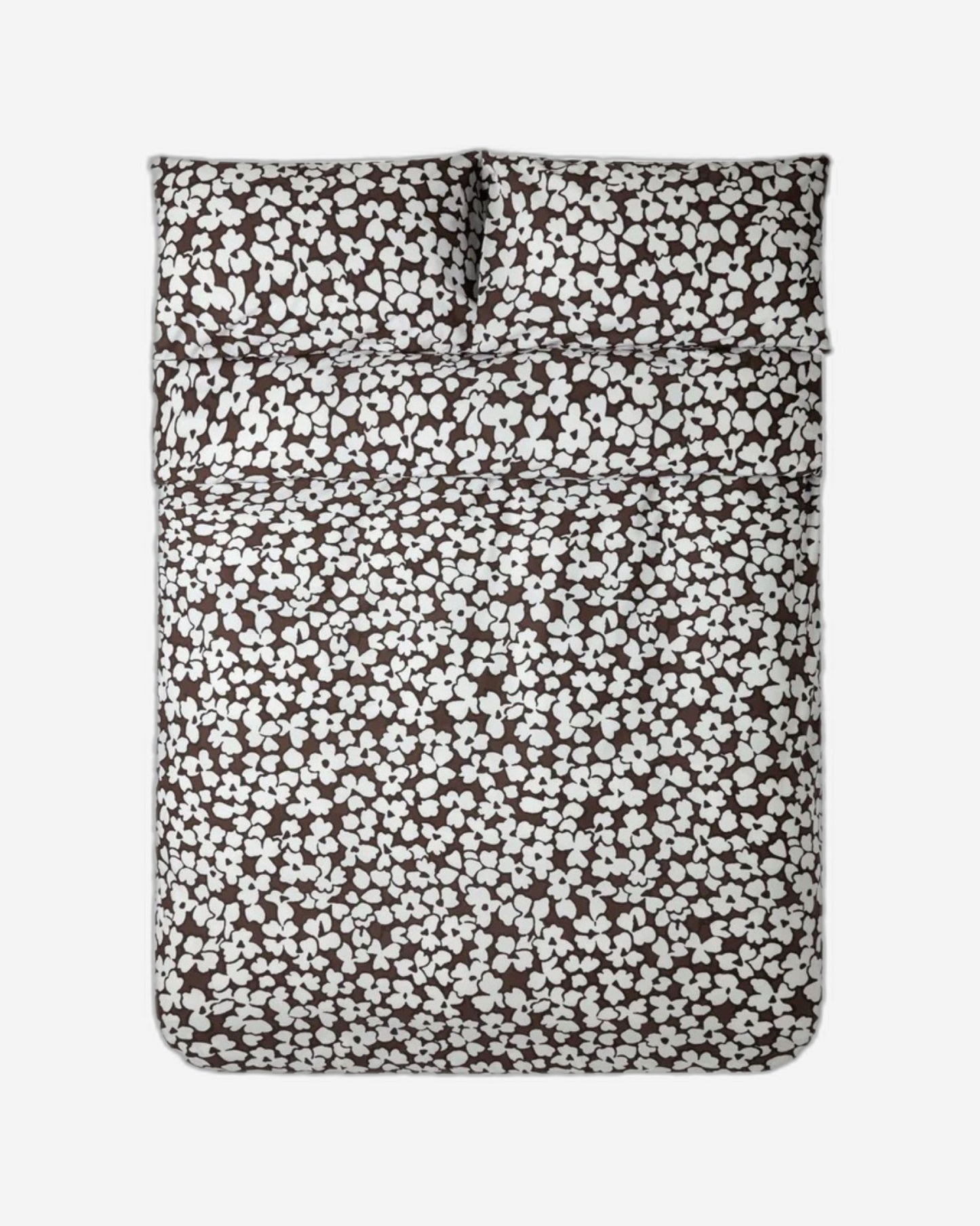 Jasper Conran "Abstract Floral Print" Duvet Cover Set in Chocolate