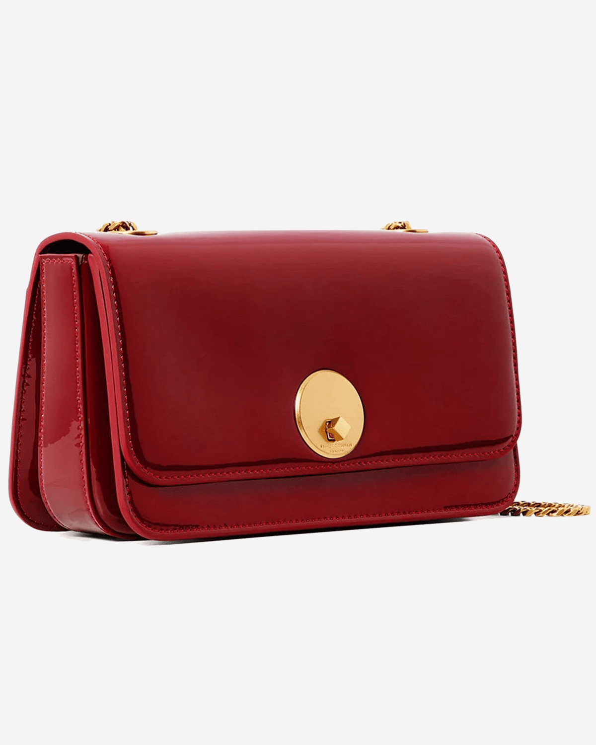 Jasper Conran Celia Patent Chain Strap Evening Bag in Red
