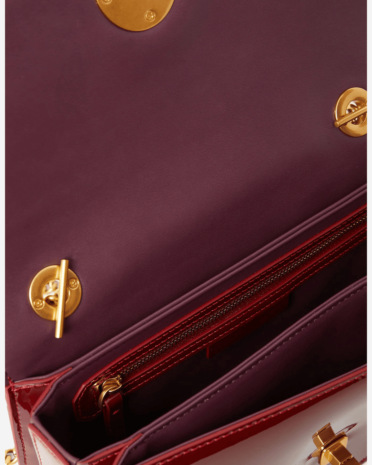 Jasper Conran Celia Patent Chain Strap Evening Bag in Red