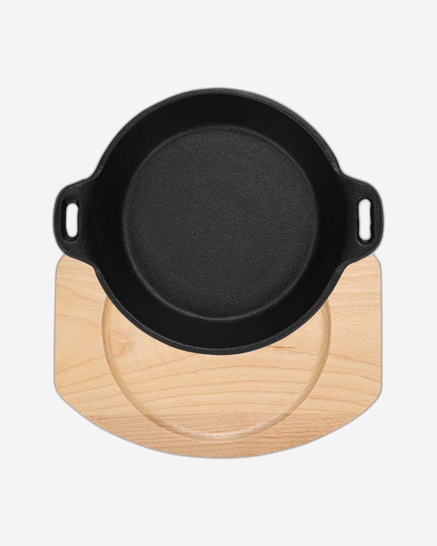 Fissman Cast Iron Pan With Two Side Handles And Wooden Tray