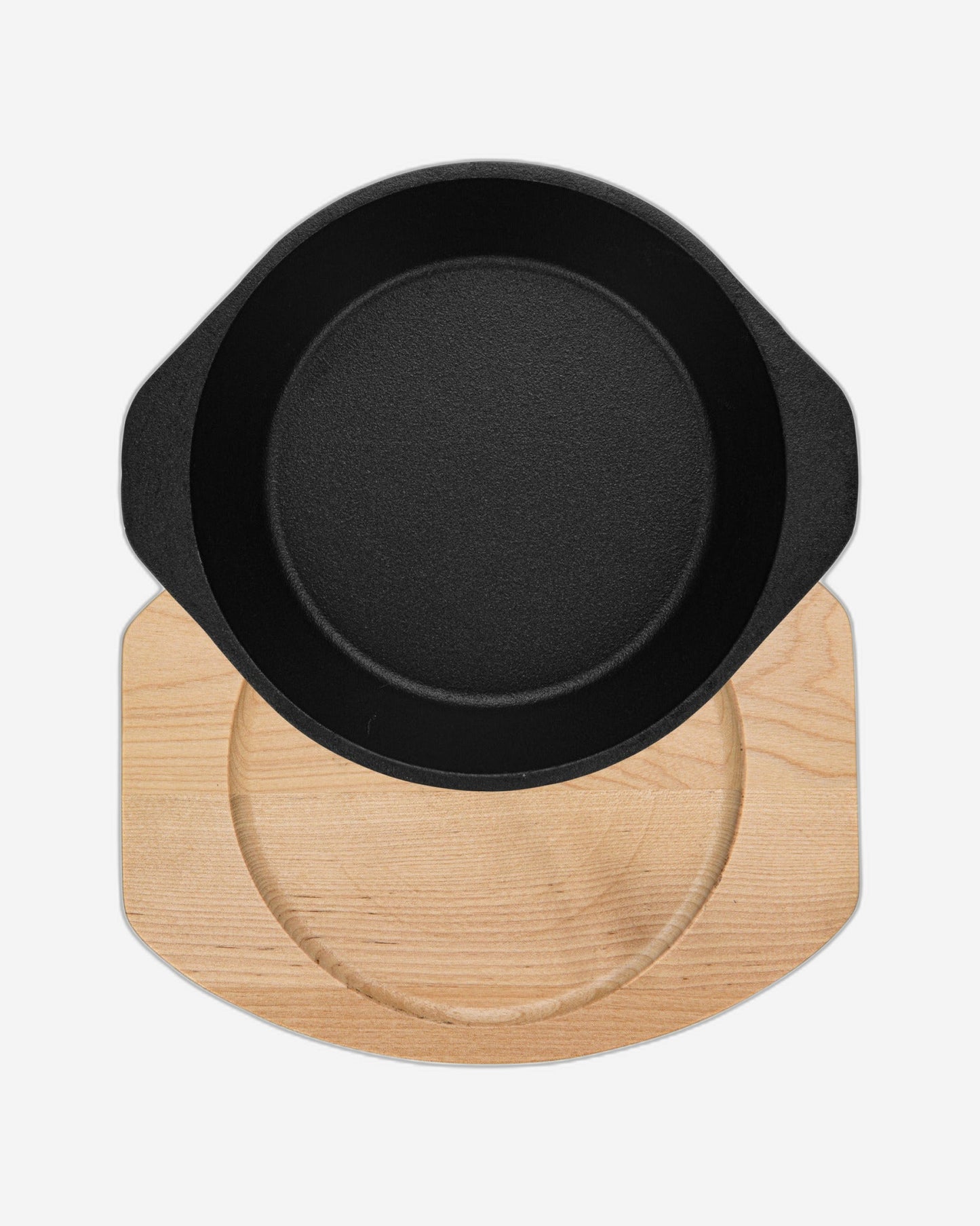 Fissman Cast Iron Pan With Two Side Handles And Wooden Tray