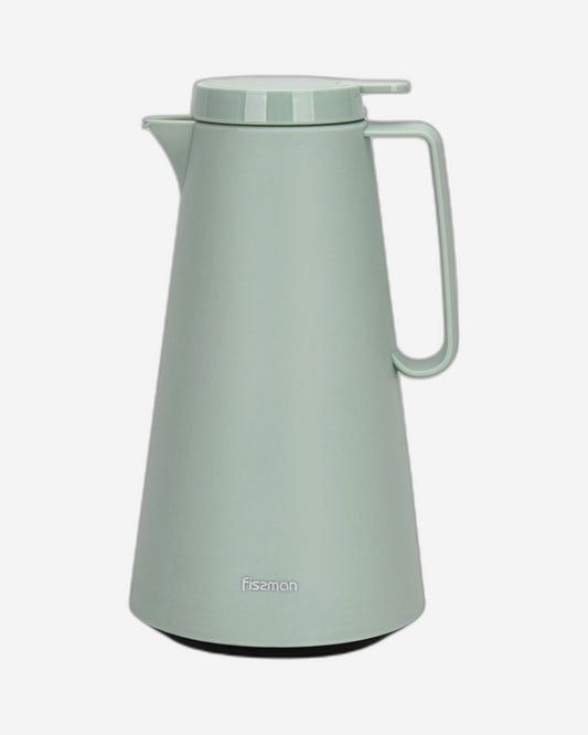 Fissman Vacuum Insulated Flask 1000 Ml Green With Pink Glass Liner