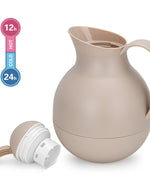 Fissman Vacuum Insulated Flask 1000 Ml Mocha Cream With White Glass Asbestos Free