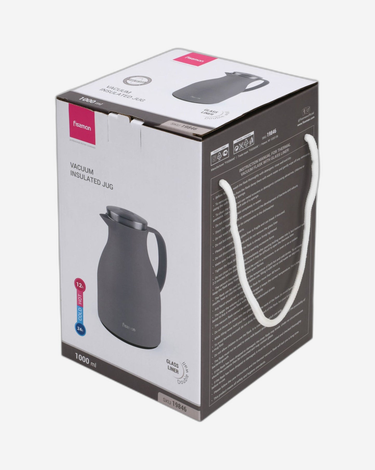 Fissman Vacuum Flask Grey 1000ml