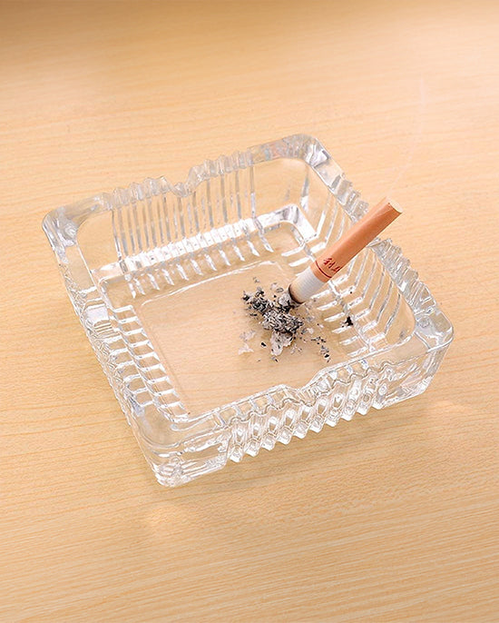 Cuisine Art Soda Lime Glass Square Ashtray 4 Inch