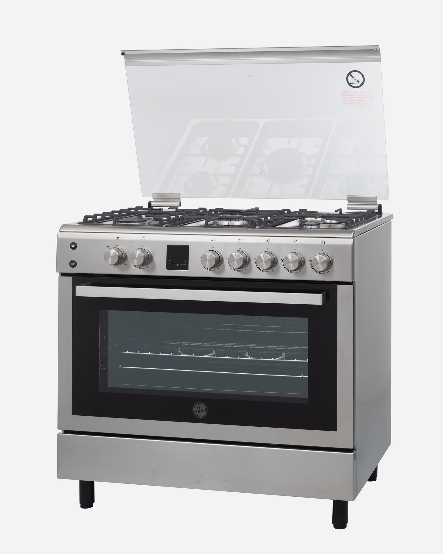 Hoover Freestanding Full Gas Cooker, 5 Burners, Grill, 90 × 60 cm, Stainless Steel – HGC-V95G-S (ESMA Certified)