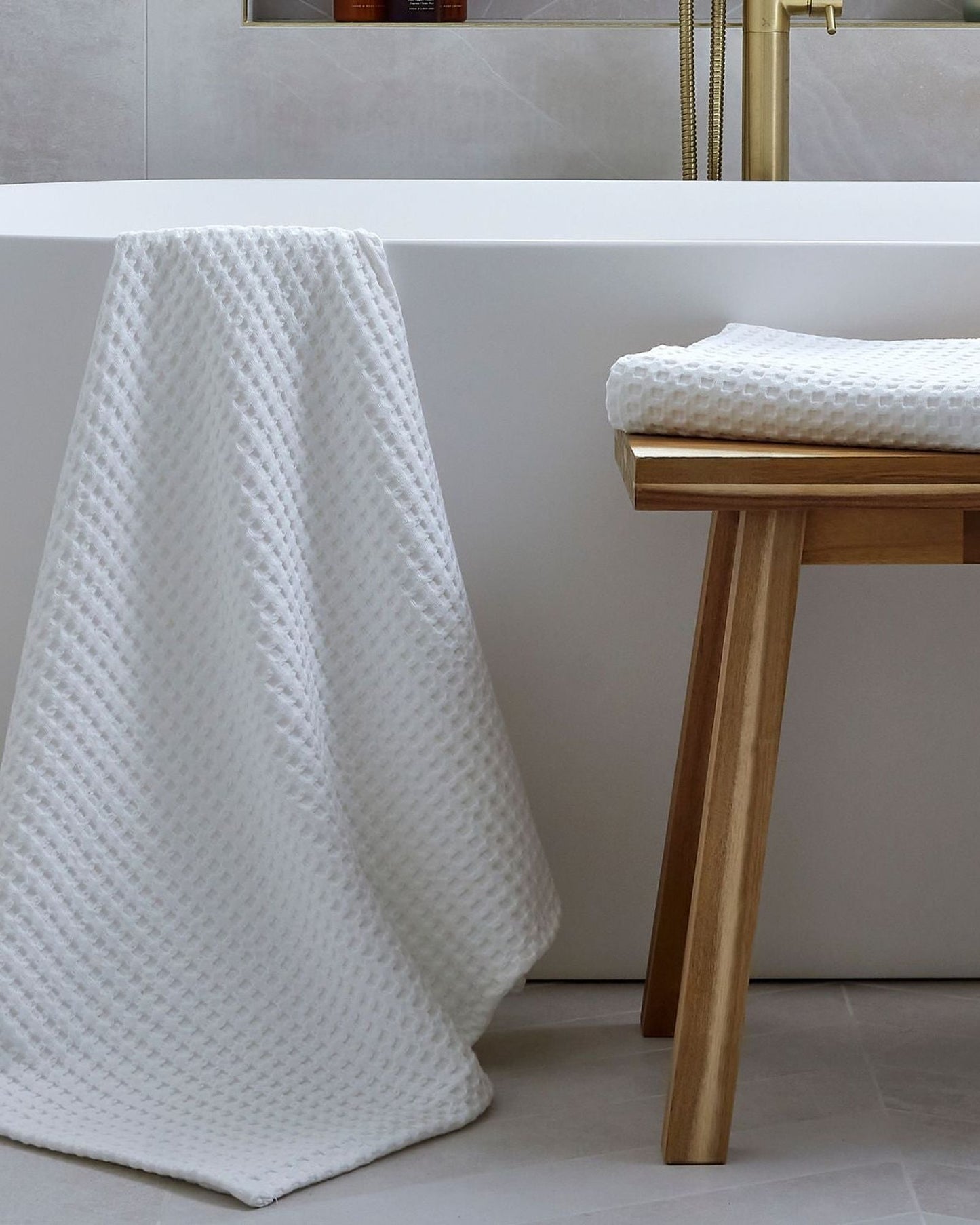 Christy Waffle Bath Towels White