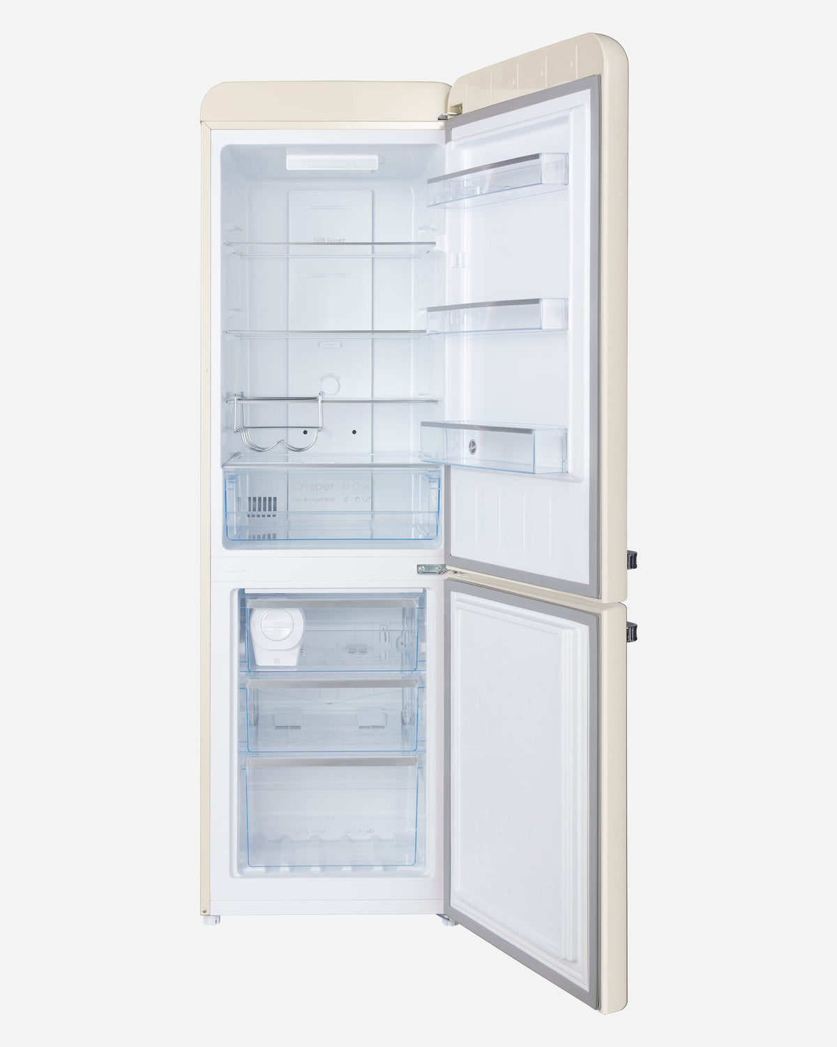 Hoover Bottom Mount Refrigerator, Retro Style, Total No Frost, 300 L, Cream – HBR-M300-RC (ESMA Certified)