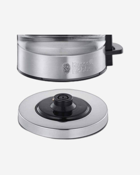 Russell Hobbs Illuminating Glass Electric Kettle, (24191) 2200W with Auto Shut Off & Removable Mesh Filter, Compact & Powerful Stainless Steel Kettle for Home and Office Use - 1-Year Warranty