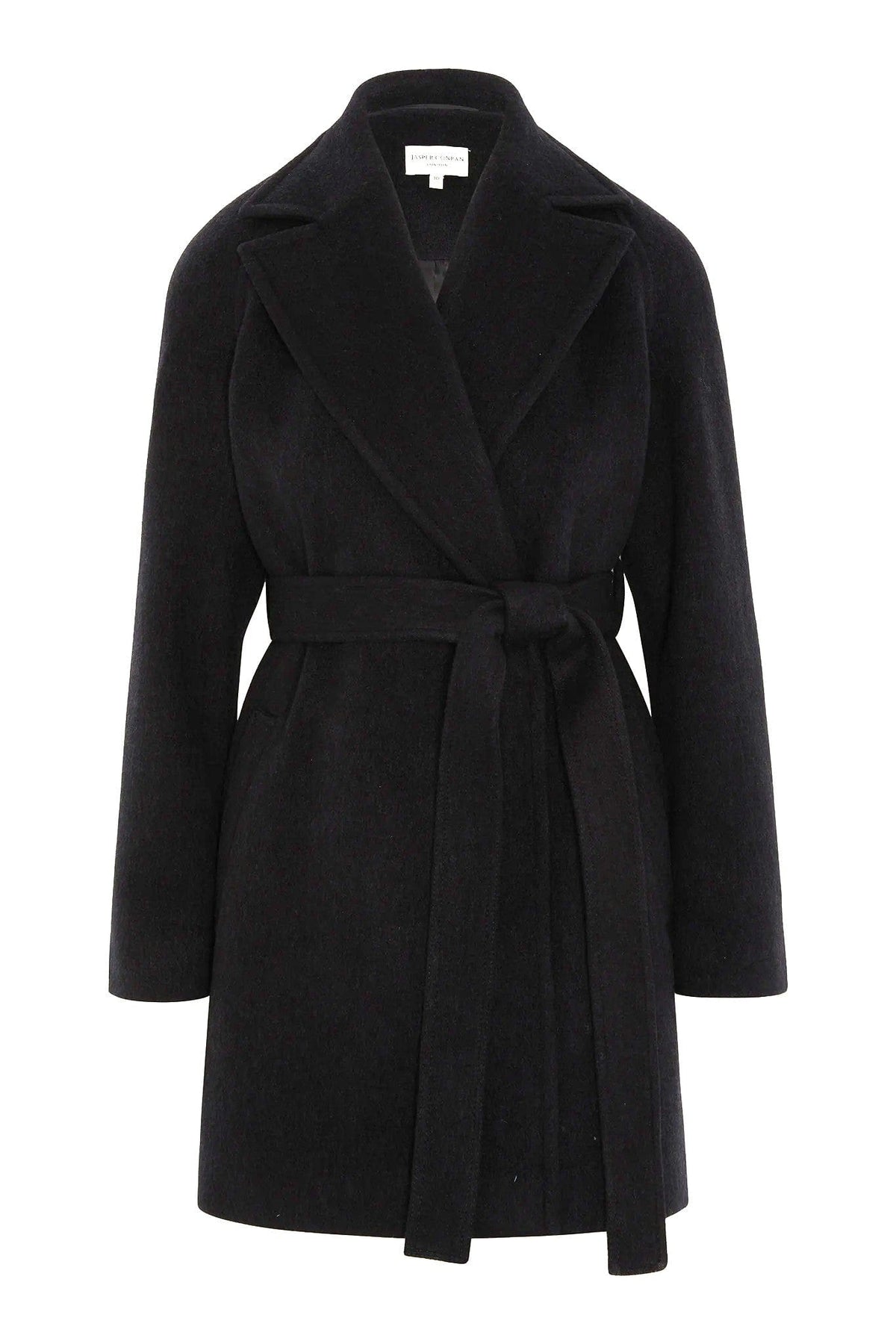 Geraldine Wool Blend Mid-Length Coat in Black