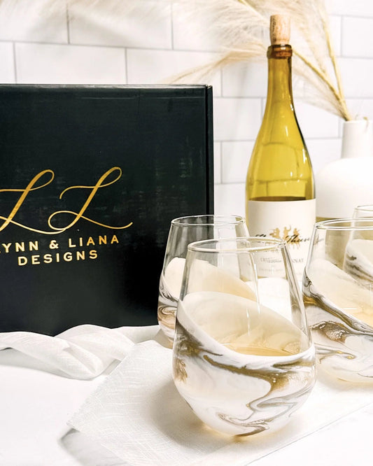 Lynn & Liana Resin Accented Entertaining Glasses Gold - Set Of 4