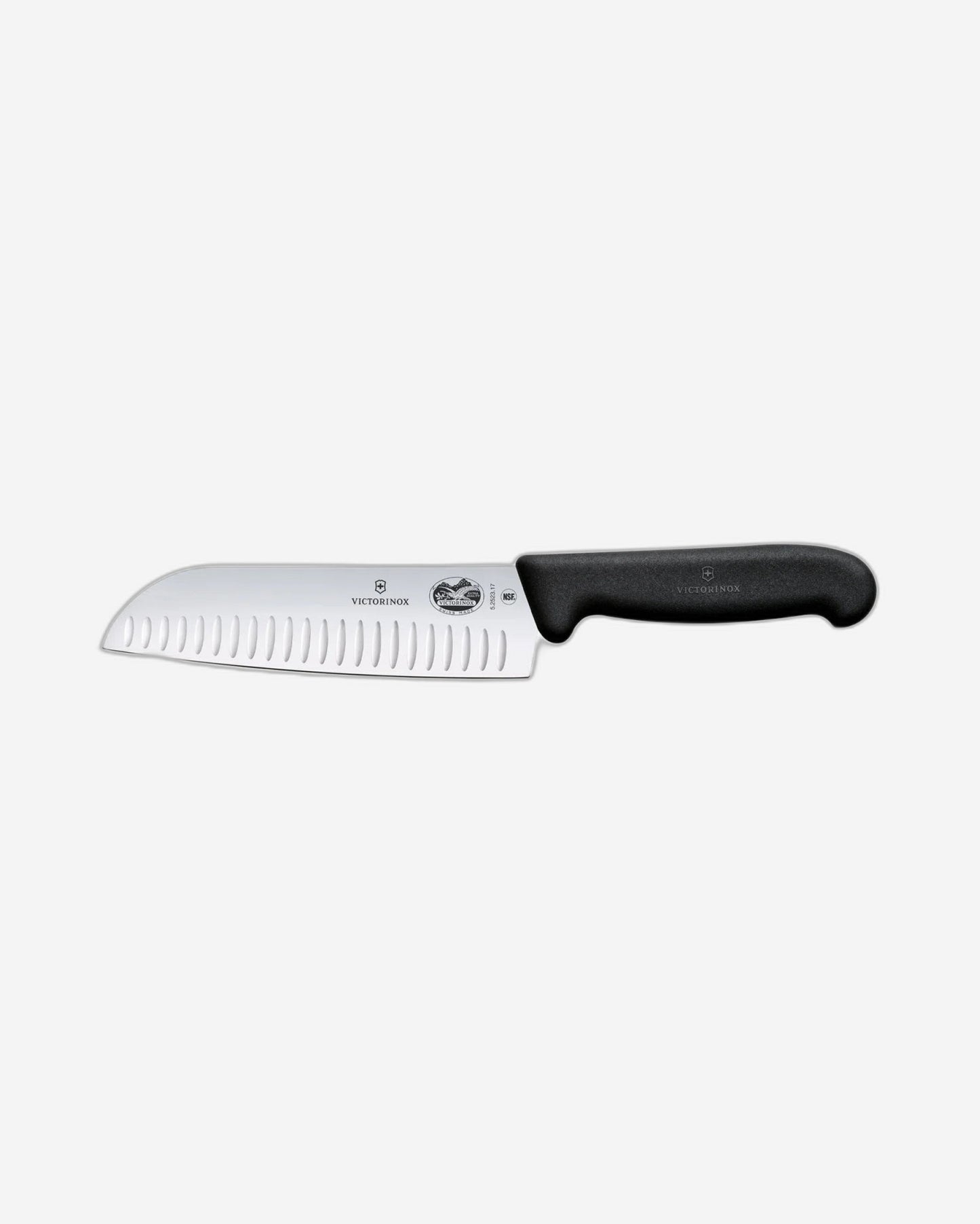 Victorinox Fibrox Santoku Knife 17Cm Straight Flutet Black - 5.2523.17
