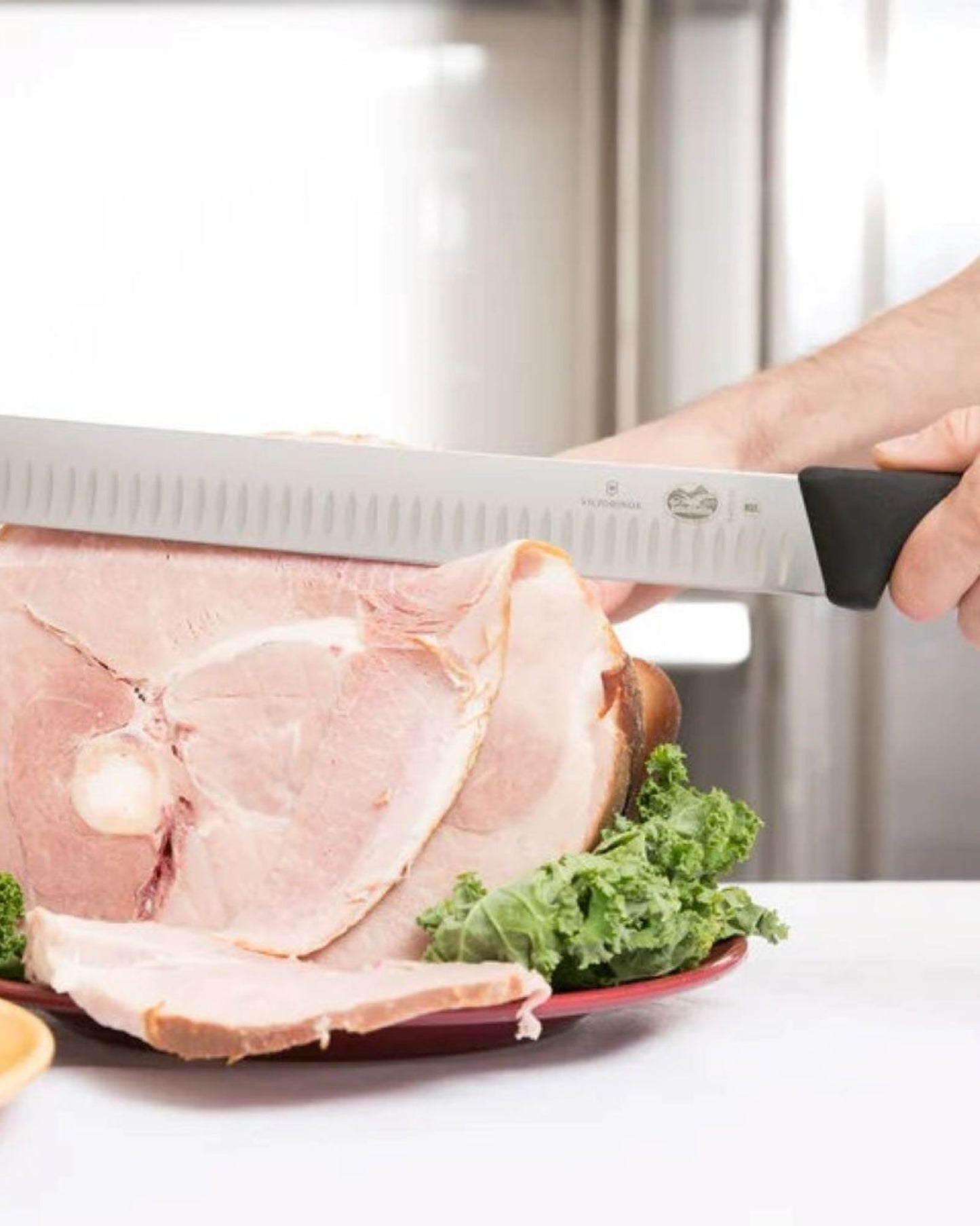 Victorinox Fibrox Slicing Knife  30Cm Fluted  Black 5.4723.30