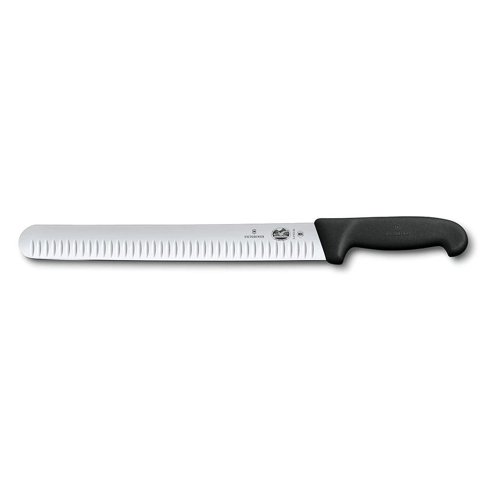 Victorinox Fibrox Slicing Knife  30Cm Fluted  Black 5.4723.30