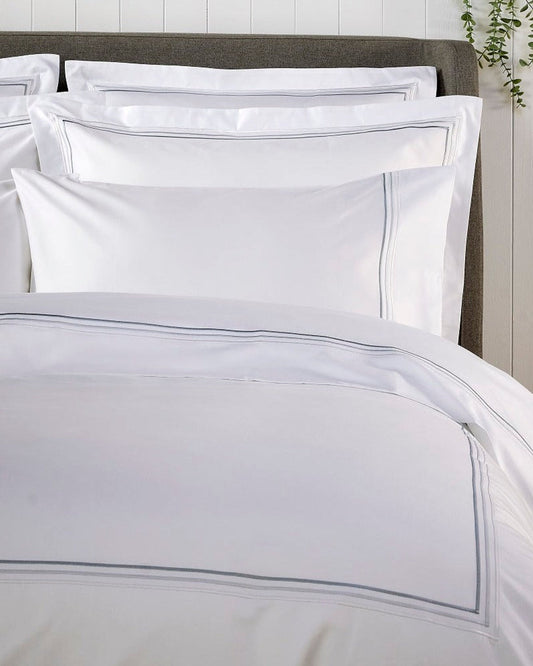 Christy "500TC Luxury Supima" Bed Linen with Duck Egg Triple Embroidery