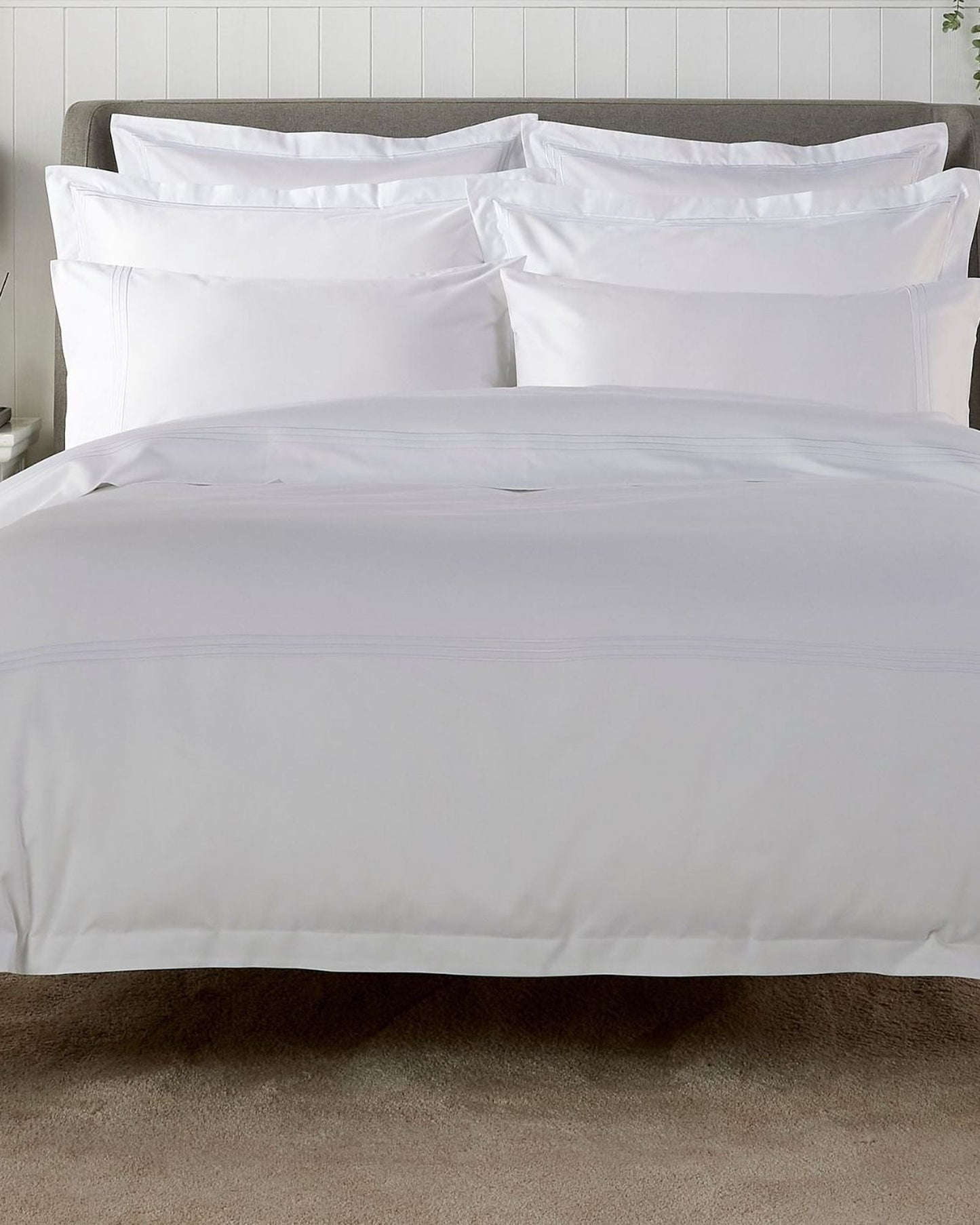 Christy Supima Bed Linen 500TC White Embroidery