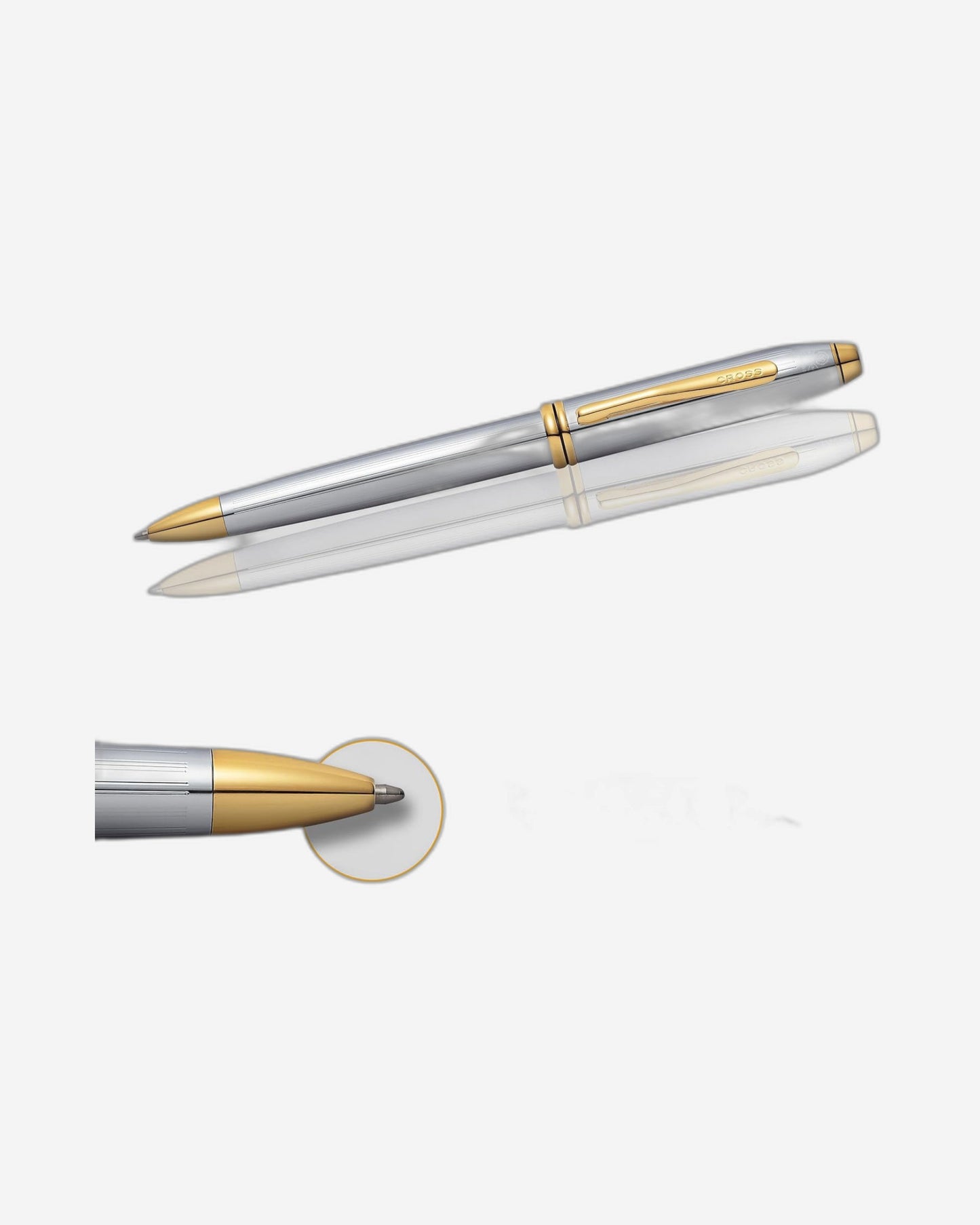 Cross Townsend Chrome Gold Plated Ballpoint Pen