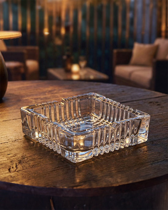 Cuisine Art Soda Lime Glass Square Ashtray 4 Inch