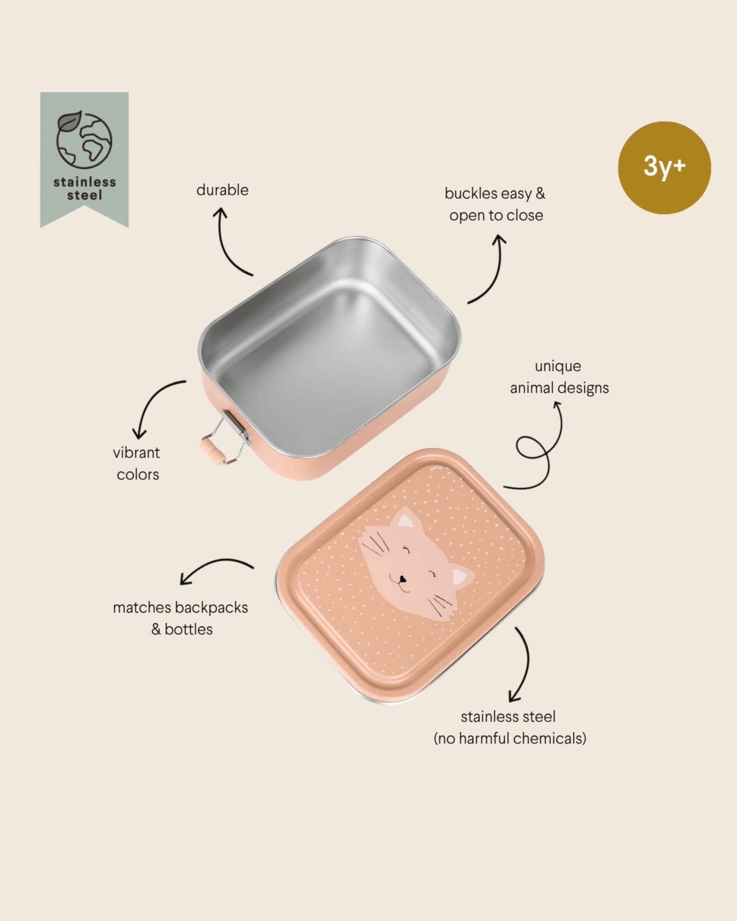 Trixie Stainless Steel Lunch Box Small - Mrs. Cat