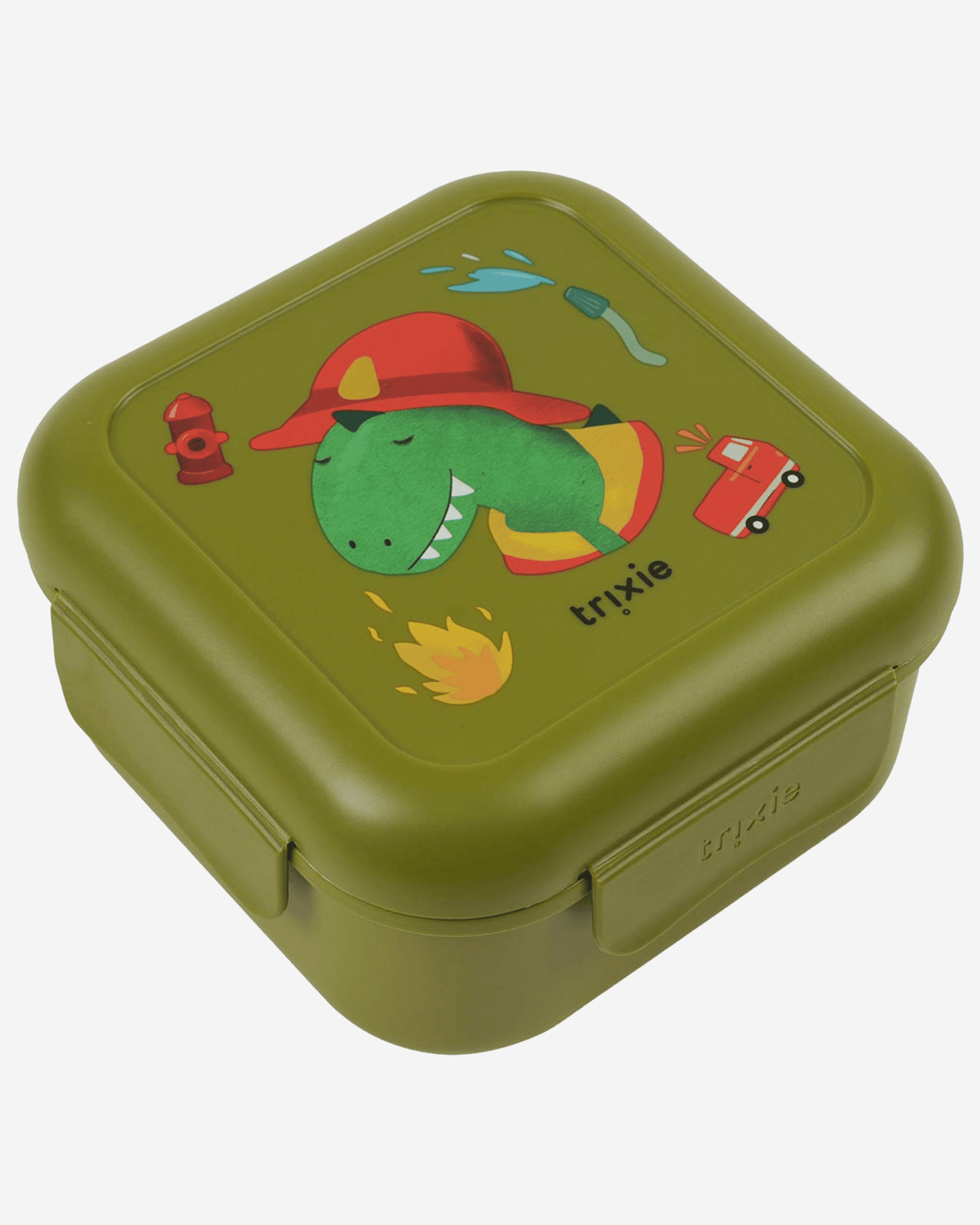 Trixie Snack Box With Clips - Fireman Mr. Dino