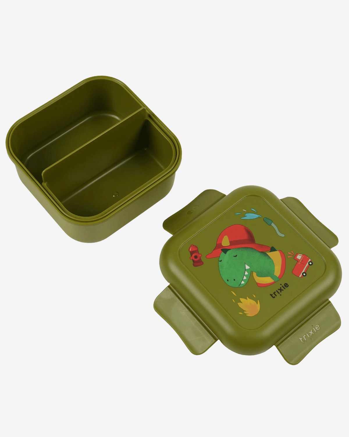 Trixie Snack Box With Clips - Fireman Mr. Dino