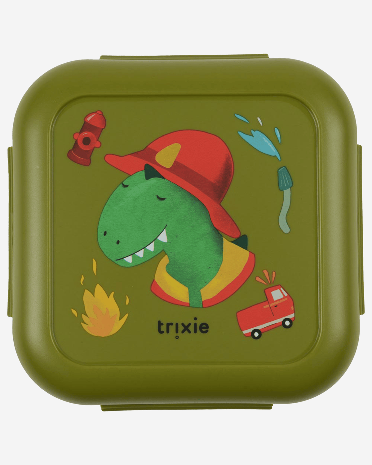 Trixie Snack Box With Clips - Fireman Mr. Dino