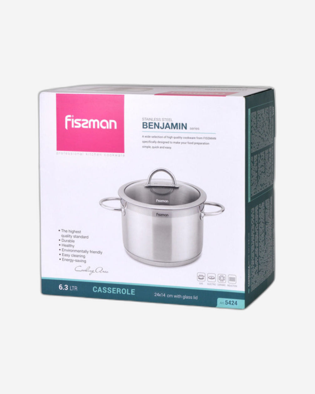 Fissman Casserole Benjamin Silver 24cm