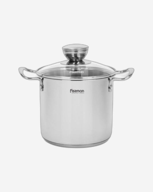 Fissman Cooking Pot 14cm/1.9 LTR with Glass Lid Stainless Steel