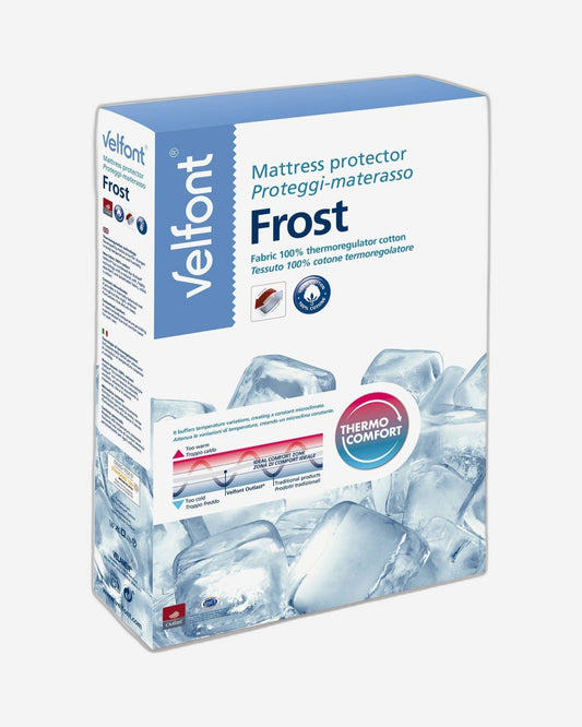 Velfont "Frost" 100% cotton thermo-regulating fabric Mattress Protector in White