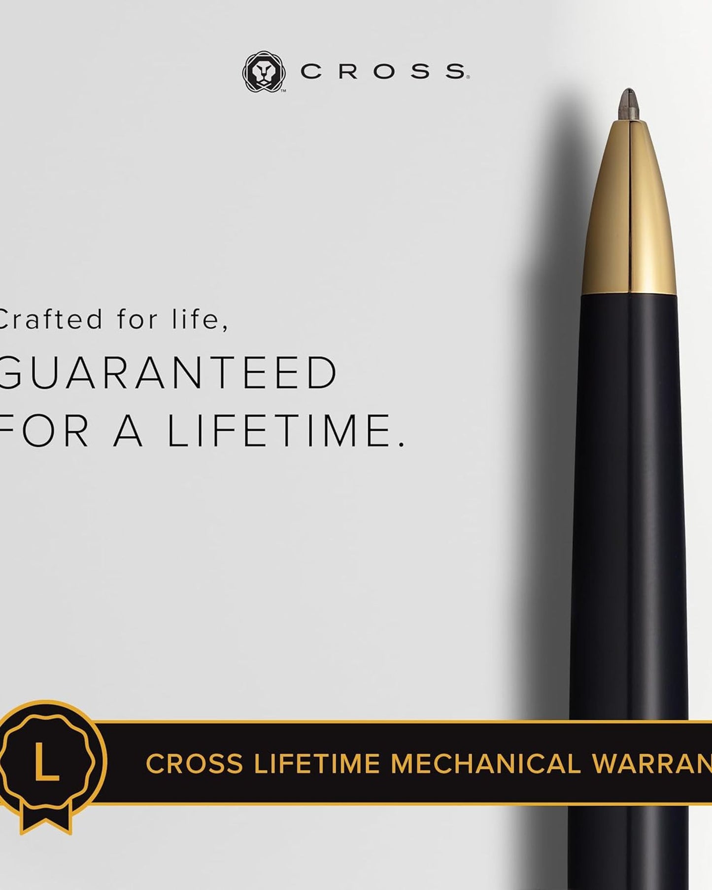 Cross Townsend® Classic Black Lacquer with 23KT Gold-plated appointments Ballpoint Pen - 572TW