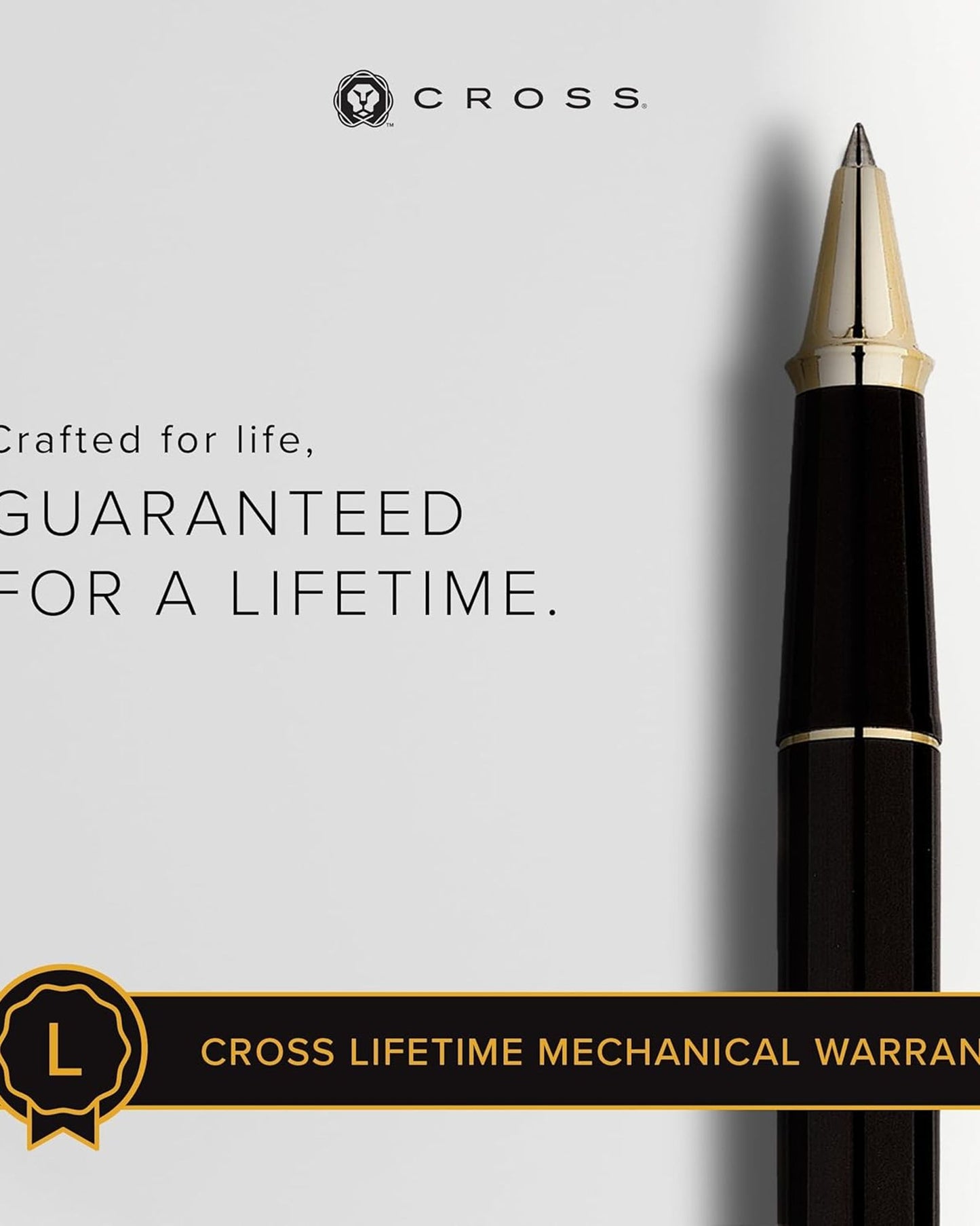 Cross Townsend® Classic Black Lacquer Rollerball Pen with 23KT Gold-plated appointments selectip Rollerball pen - 575