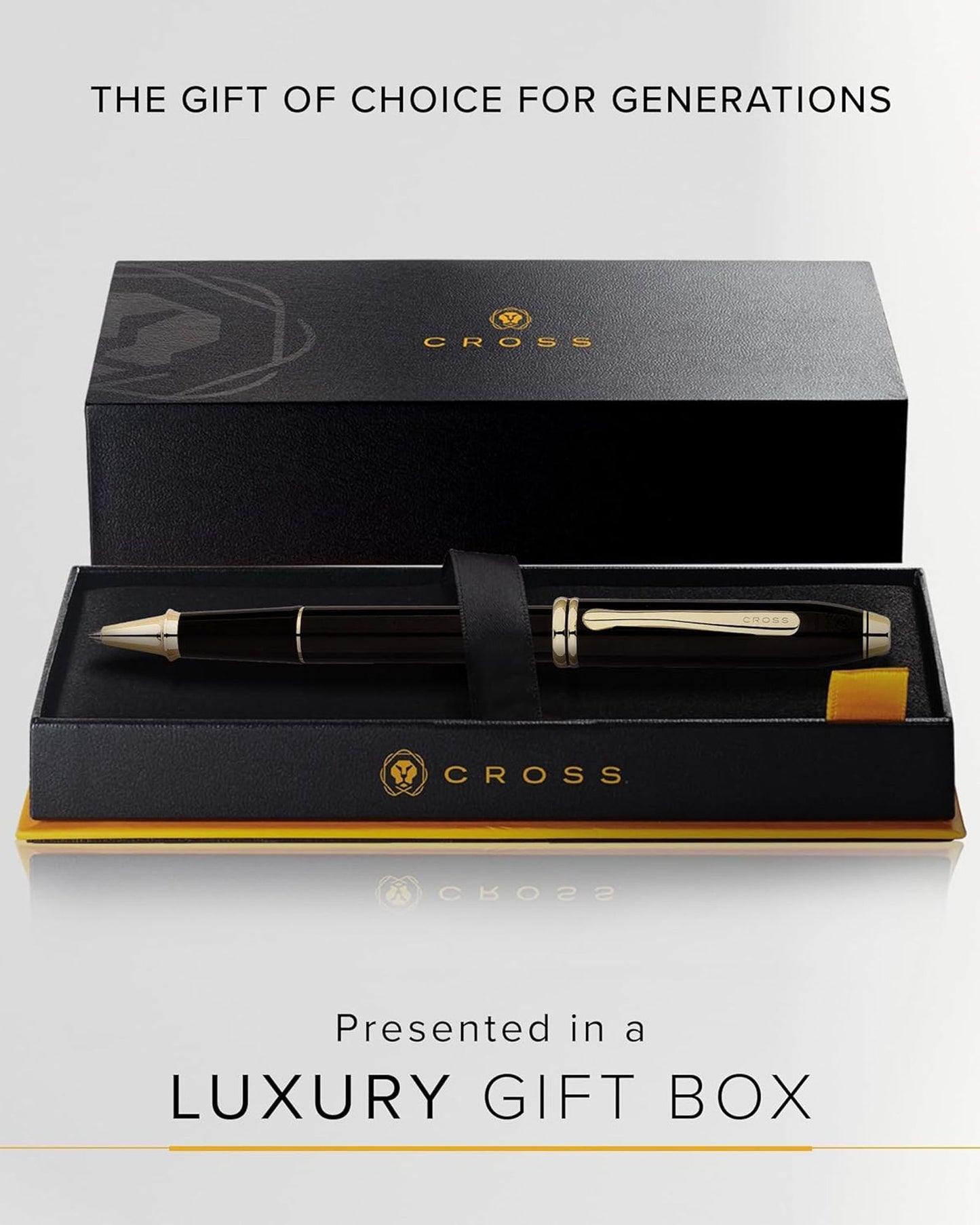 Cross Townsend® Classic Black Lacquer Rollerball Pen with 23KT Gold-plated appointments selectip Rollerball pen - 575