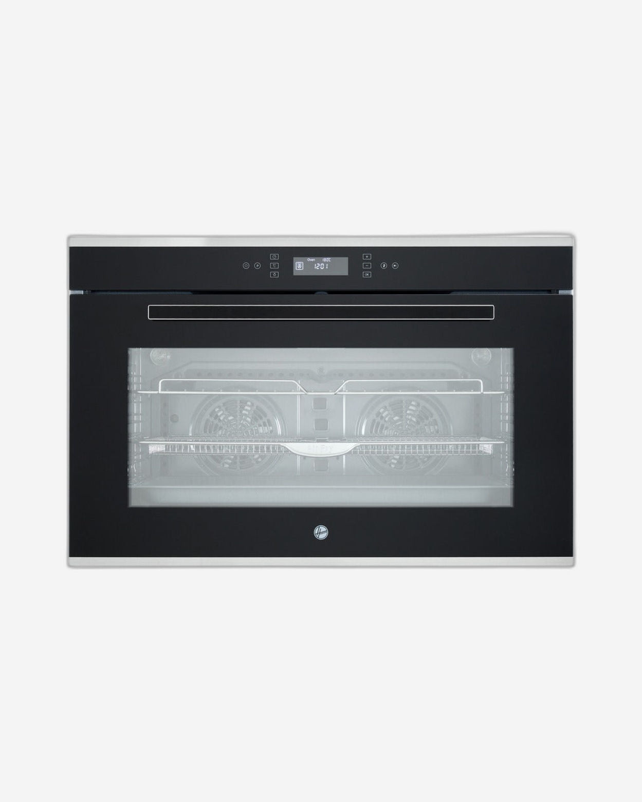 Hoover 90cm Electric Oven, 125L Capacity, Convection Fan, Top Cooling System, Inside Light, Full Touch Control, Stainless Steel Trims, Triple Layer Glass Door, Enamel Cavity - HEO-T90125-BBI