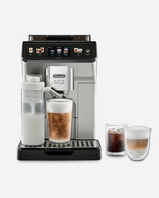 De'Longhi Eletta Explore Bean-to-Cup Coffee Machine, Cold Brew & 50+ Recipes, Silver – ECAM450.65.S (ESMA Certified)