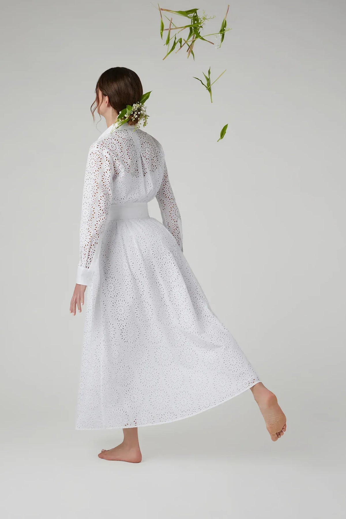 Felicia Broderie Maxi Skirt in White