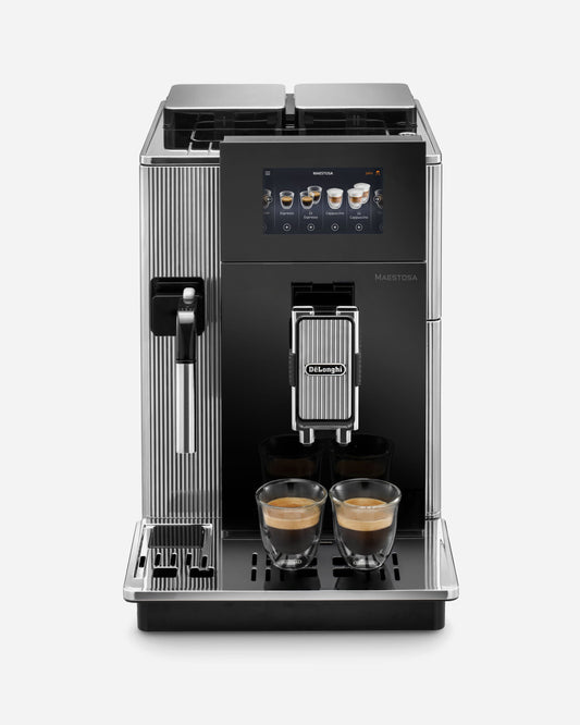 De'Longhi Maestosa Bean-to-Cup Coffee Machine, Built-in Grinder & One-Touch Milk Drinks, Silver/Black – EPAM960.75.GLM (ESMA Certified)