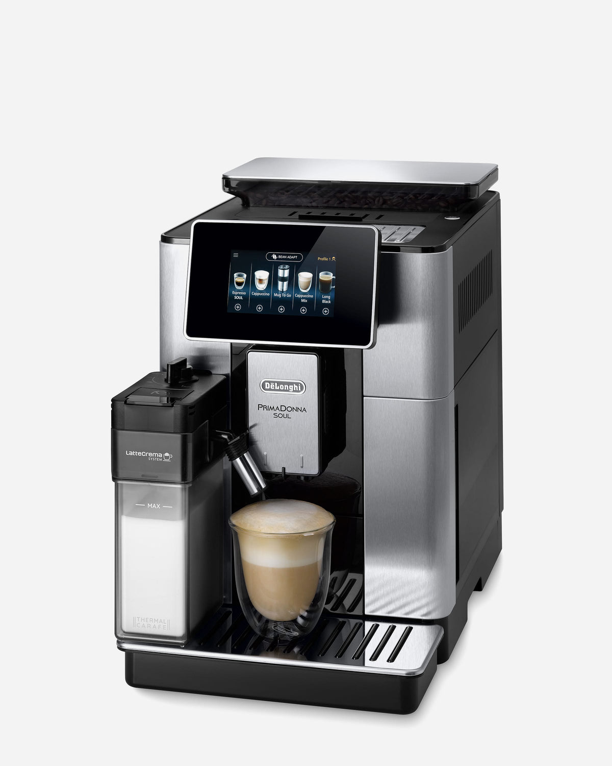 De'Longhi PrimaDonna Soul Bean-to-Cup Coffee Machine, 20+ Coffee Recipes – ECAM610.75.MB (ESMA Certified)