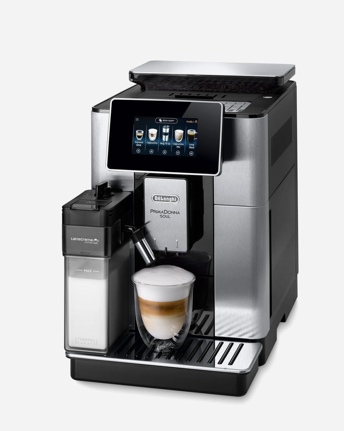 De'Longhi PrimaDonna Soul Bean-to-Cup Coffee Machine, 20+ Coffee Recipes – ECAM610.75.MB (ESMA Certified)