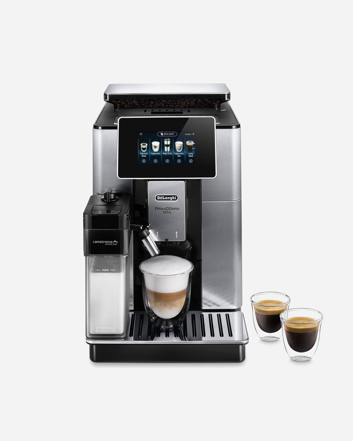 De'Longhi PrimaDonna Soul Bean-to-Cup Coffee Machine, 20+ Coffee Recipes – ECAM610.75.MB (ESMA Certified)