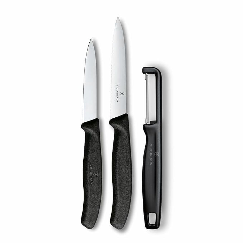 Victorinox Swiss Classic  Paring Knives W/ I-Peeler  3Pcs  Black  Box 6.7113.33