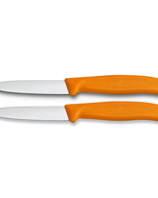 Victorinox Swiss Army Knife Swiss Classic Paring Knife 2Pcs 8Cm Straight Pointed Orange  6.7606.L119B