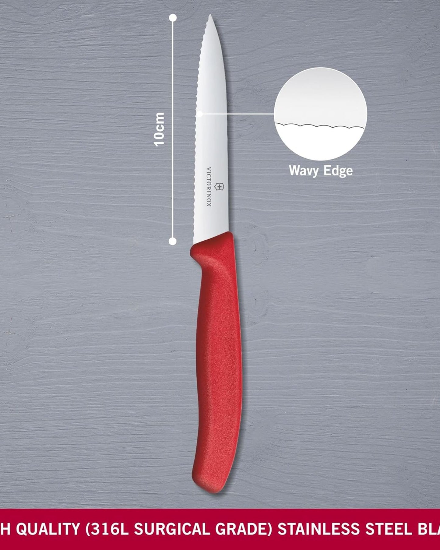 Victorinox Swiss Classic Paring Knife Wavy Red
