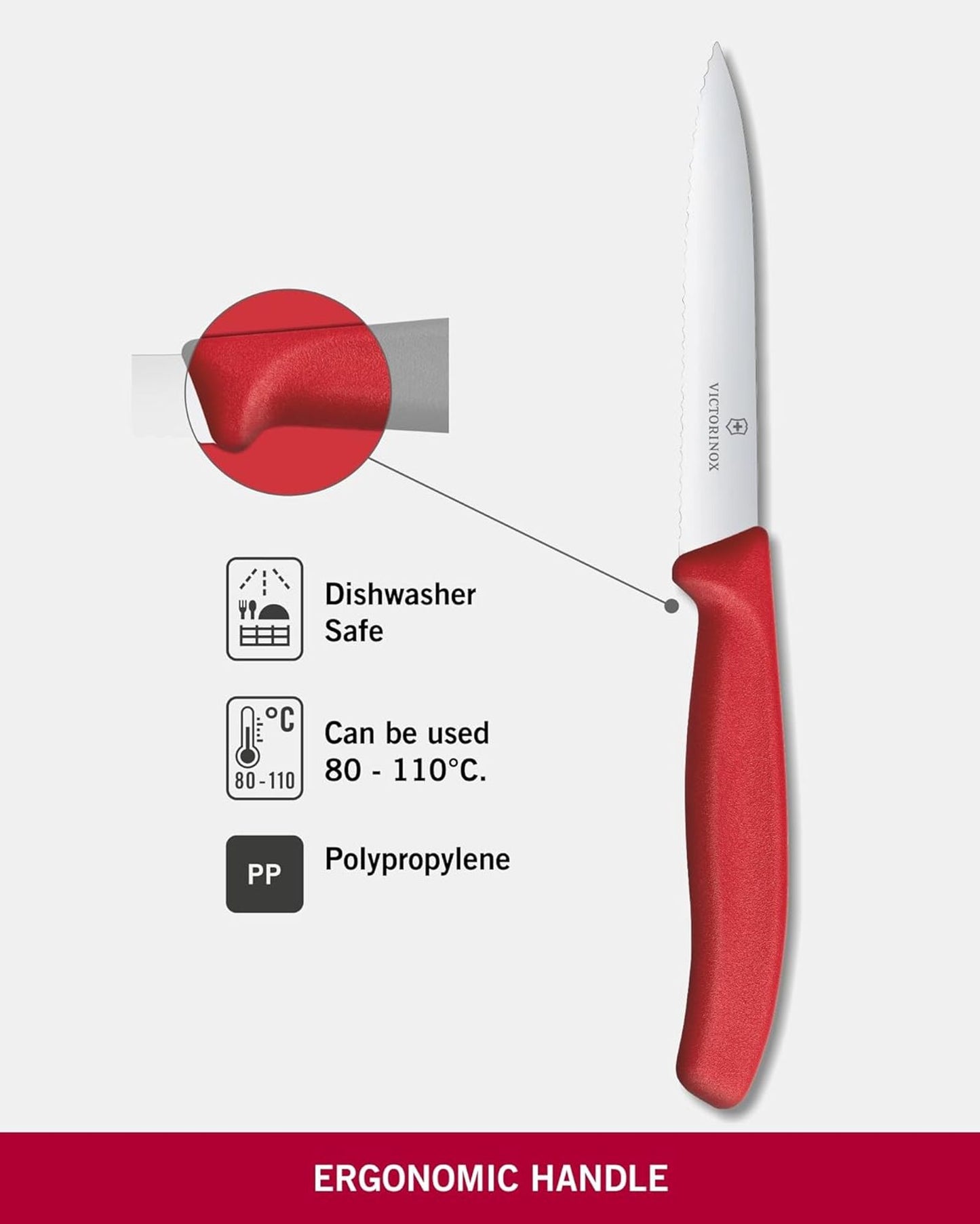 Victorinox Swiss Classic Paring Knife Wavy Red