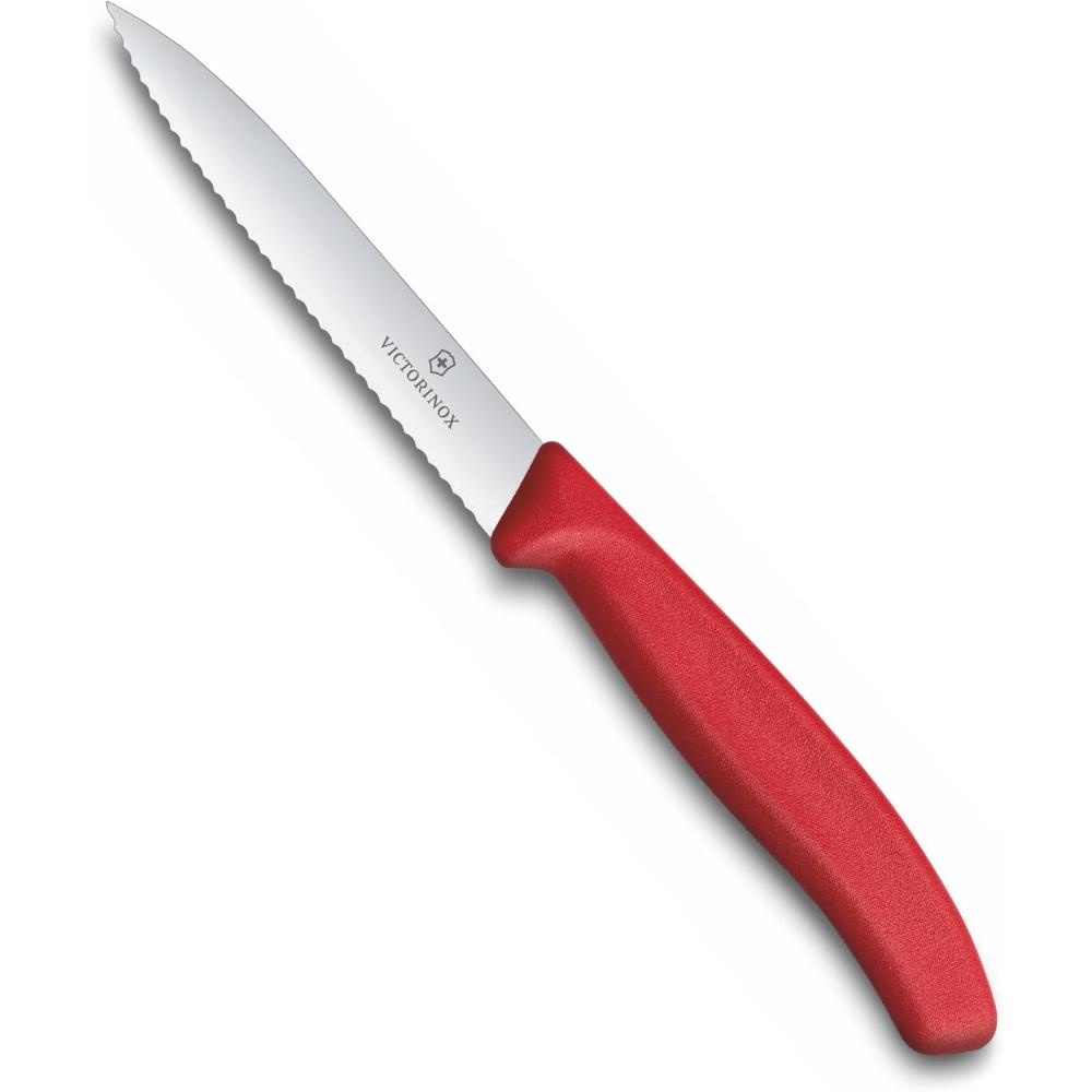 Victorinox Swiss Classic Paring Knife 10Cm Wavy Pointed Tip Red - 6.7731