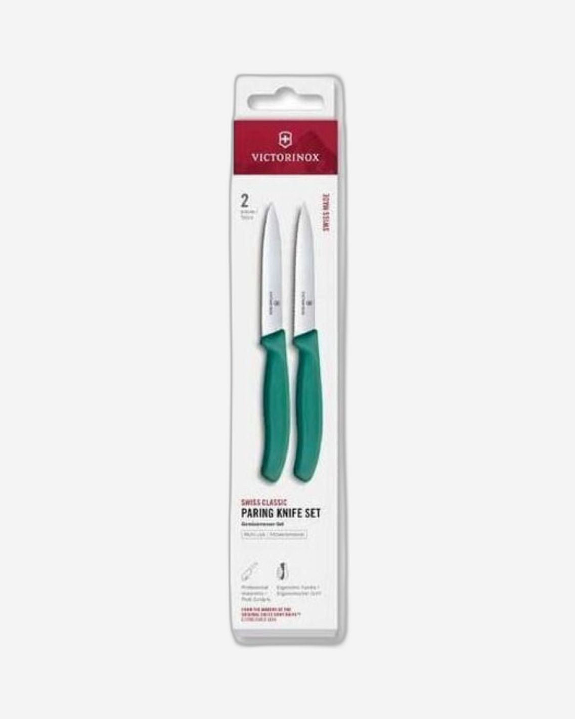 Victorinox Swiss Classic  Paring Set 2Pcs 10Cm  Straight/Wavy  Green  Box 6.7794.2C1